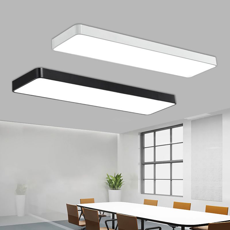 Luminaire encastré au plafond LED rectangulaire, éclairage nordique en acrylique pour bureau