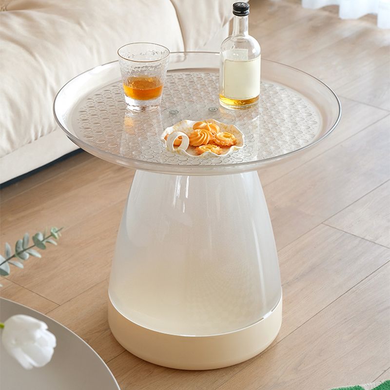 Pedestal End Table Plastic Round Side Sofa Side Accent Table with Tray Top