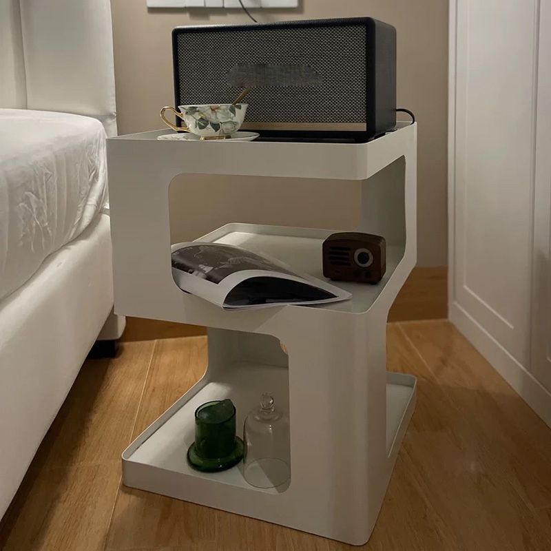 21.7" Tall Block End Table 3-Tier Metal Accent Side Table for Living Room