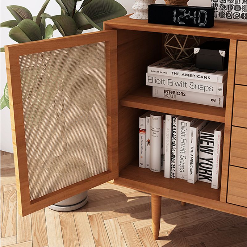Contemporary Cabinet Solid Wood With Doors 4 - Drawer Accent Cabinet