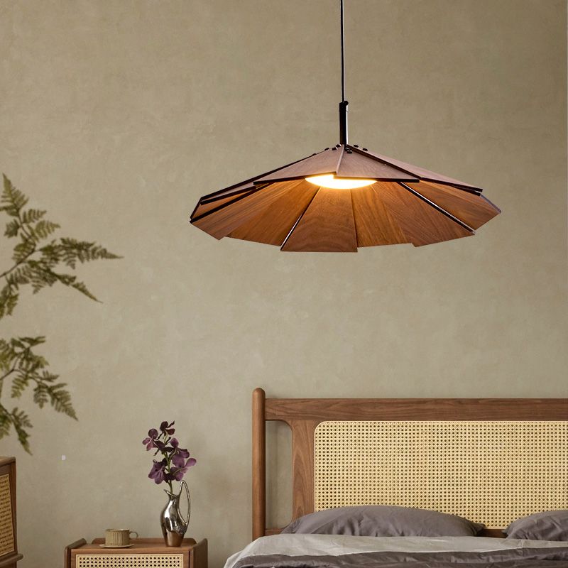 1-licht houten hangende lamp naar beneden verlichting eenvoudige kegelvorm hanger verlichtingsarmatuur
