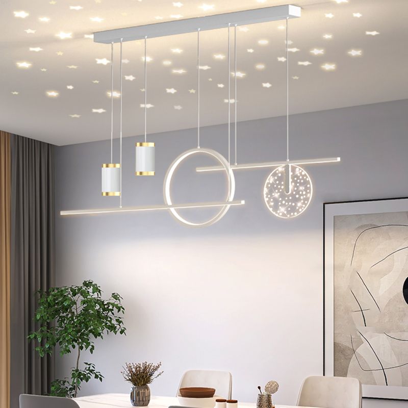 Modern Simple Metal Hanging Lamp Circle Shape Island Light Fixture for Living Room