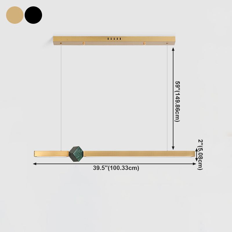 Modern Kitchen Pendant Light Linear Metal Pendant Lighting for Dining Room