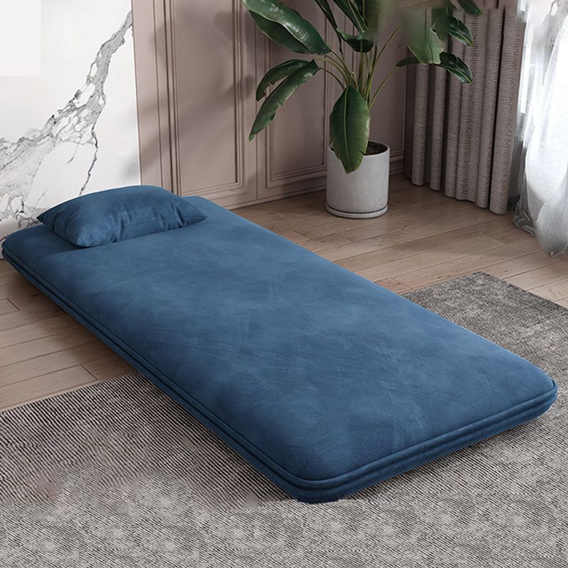 Velvet Sleeper Sofa 25.59" Wide Blue Foldable Armless Sofa Bed