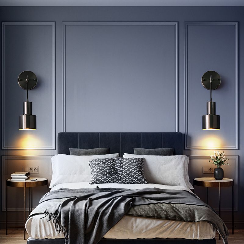 Modern Luxury Single Wall Lamp Copper Cylindroid Hanging Wall Light for Interior Spaces