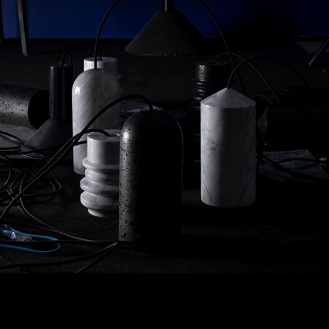 Cylindre léger en pierre de style moderne