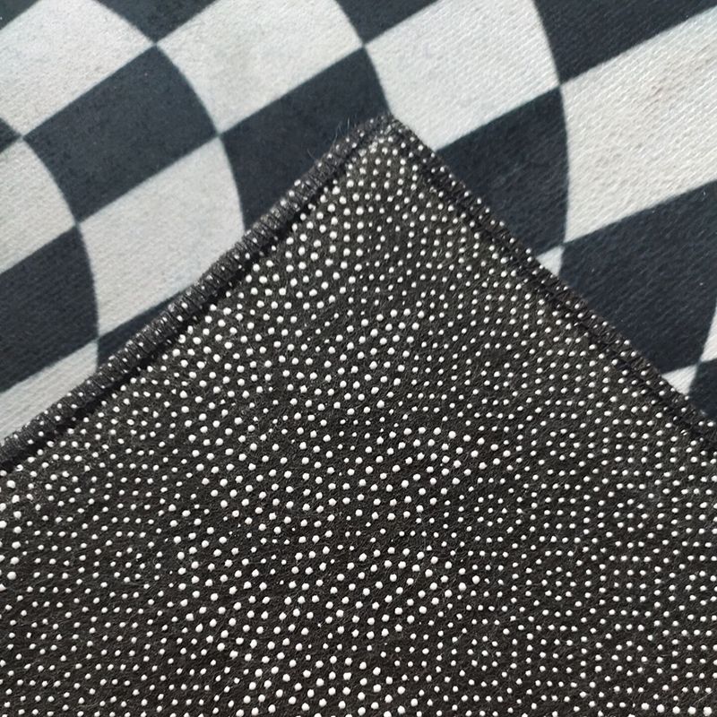 Black Modern Rug Polyester Graphic Rug Stain Resistant Rug for Drawing Room