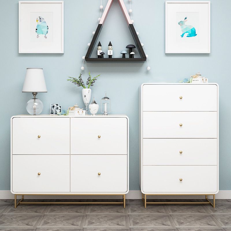 Modern Accent Chest with Iron Base and Solid Wood Soft Close Chest