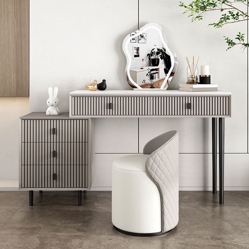 Glam Solid Wood Make-up Vanity Slate Top Vanity Dressing Table