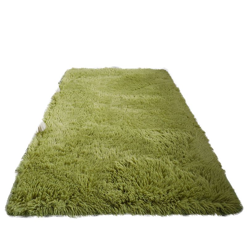 Contemporary Plain Living Room Carpet Polyester Indoor Rug Friendly Washable Shag Area Rug