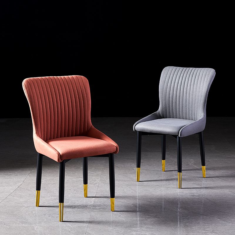 Sillas de comedor de tela de lino de estilo escandinavo, sillas sin brazos con respaldo sólido para el hogar