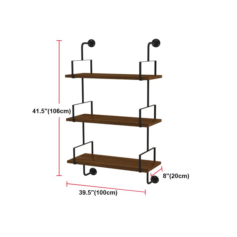 9.87"W Bookshelf Contemporary Style Wall Mounted Bookcase for Home Study Room