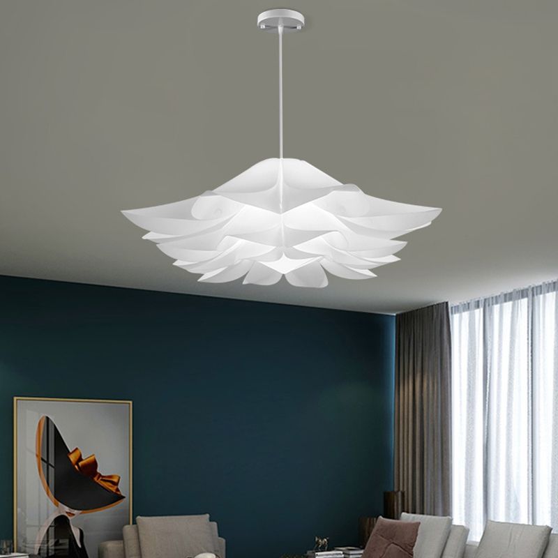Flower Pendant Ceiling Light Contemporary Style Acrylic White Hanging Pendant Light