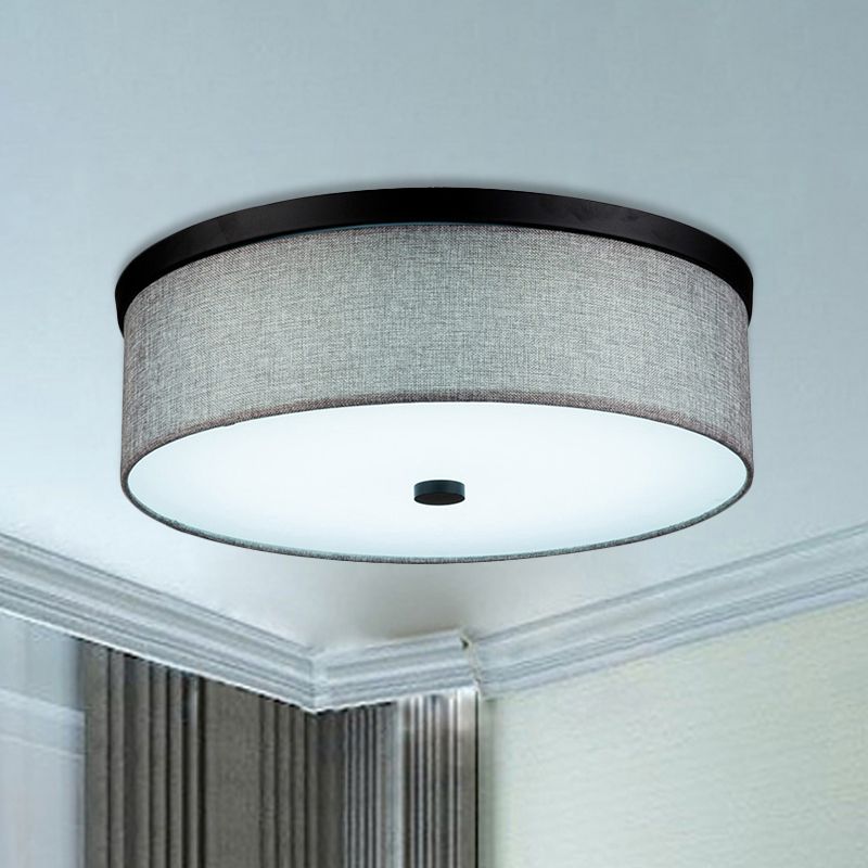 Lampada da incasso a LED moderna in tessuto moderno con montaggio a soffitto a tamburo, diametro 16"/19,5".