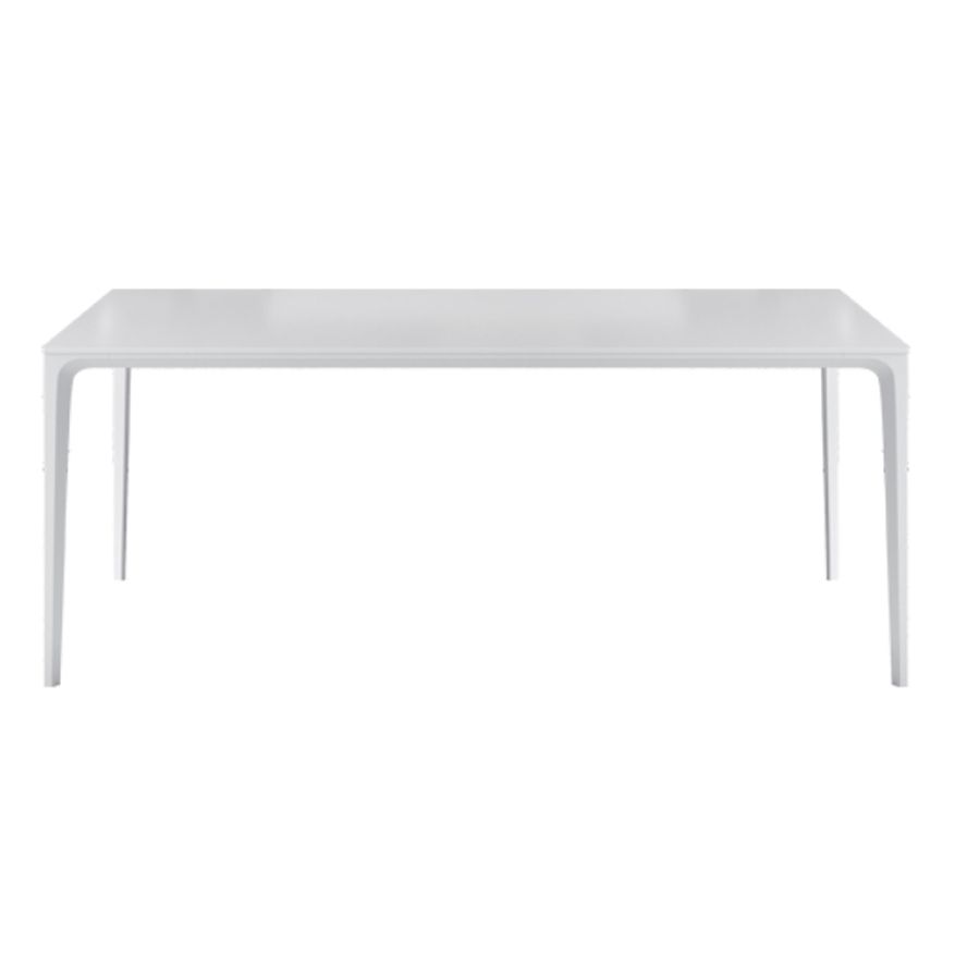 Modern Rectangle Dining Table Stone Top Metal Tripod Base Dining Table