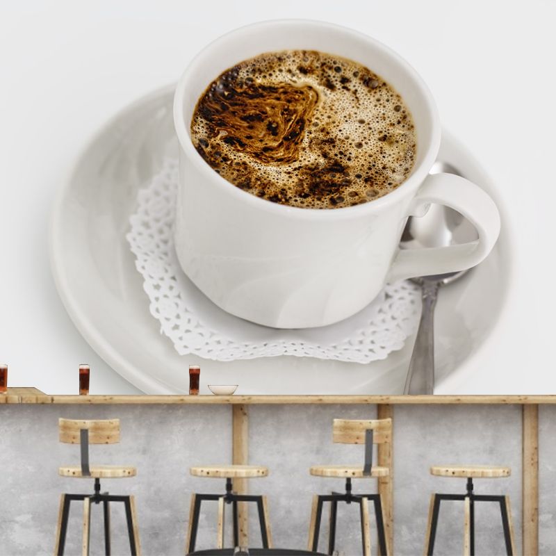 Coffee Mural Wallpaper Moisture Resistant Wall Decor for Coffee Shop, Customized Size