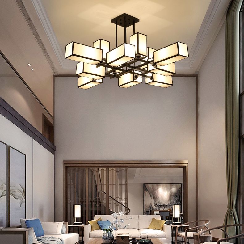 Minimalist Sputnik Hanging Lamp Fabric Chandelier Lighting for Living Room