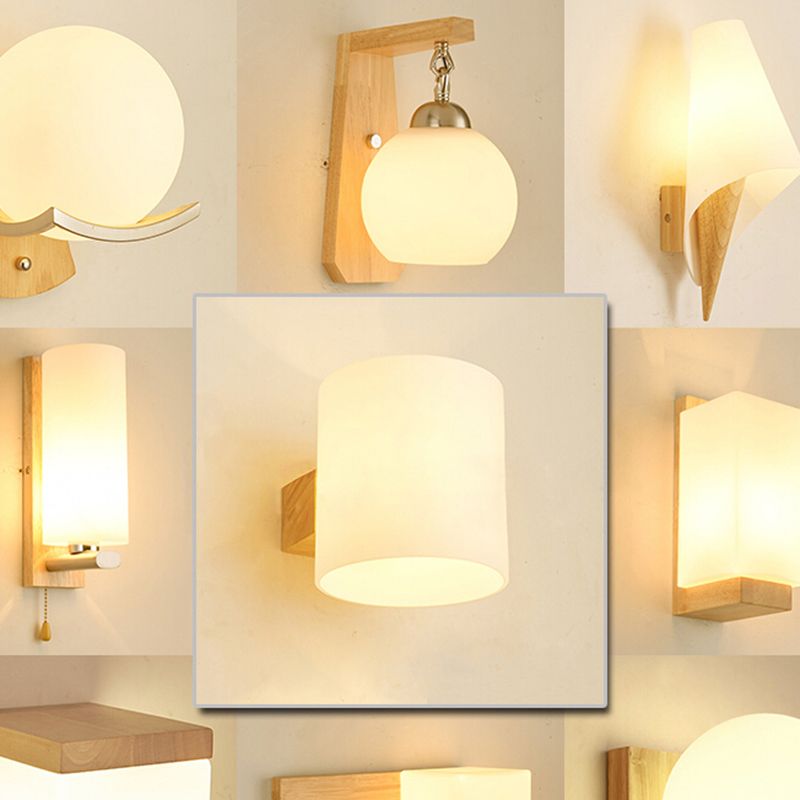 Spherical Wall Disconce Japanese Glass 1 Light Sponces con control inteligente