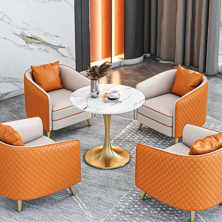 25.59" Wide Faux Leather Sofa Contemporary Standard Sloped Arm Sofa