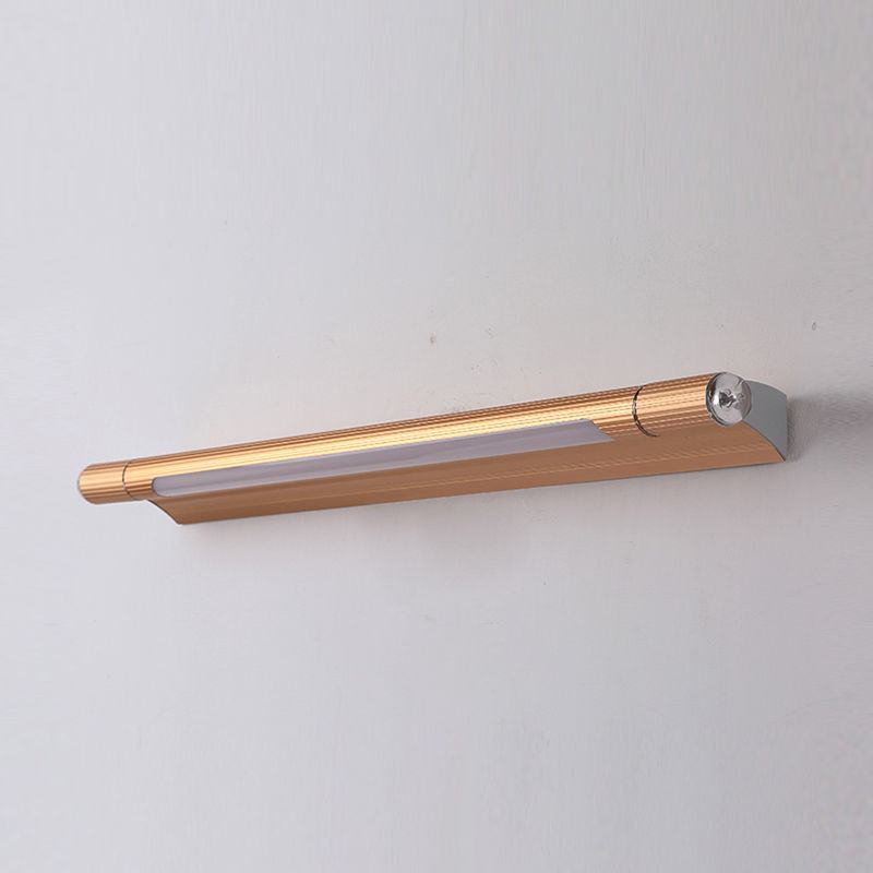 Postmodern Style Strip Shape Wall Lighting Metal 1 Light Wall Sconces for Shower Room