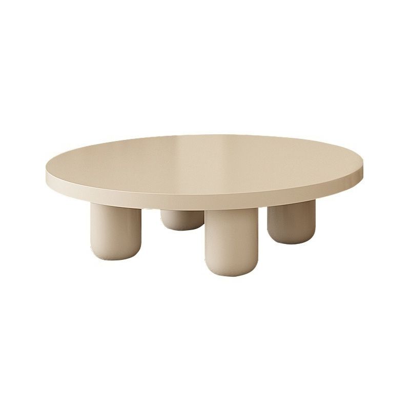 Solid Wood Coffee Table Minimalist Coffee Table with Round Top for Living Room