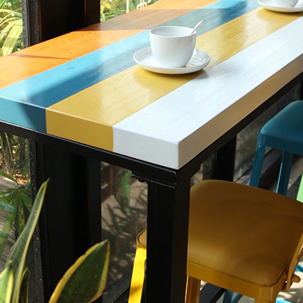 Glam Indoor Event and Cocktail Table Rectangle Trestle Bar Stool Table