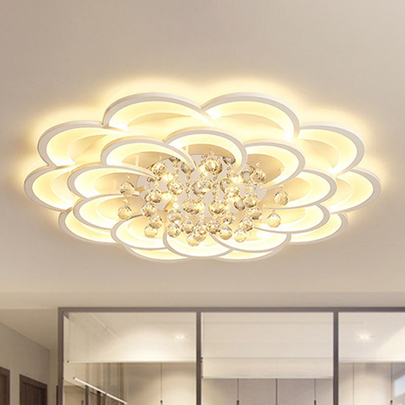 Flower Flush Mount Ceiling Light Fixture Contemporary Acrylic Ceiling Mount Light Fixture for Living Room