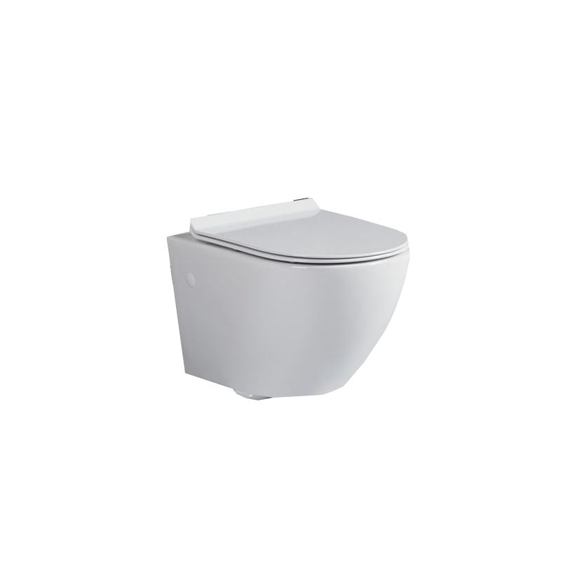 Modern Wall Mount Toilet White Toilet Bowl with Seat for Washroom