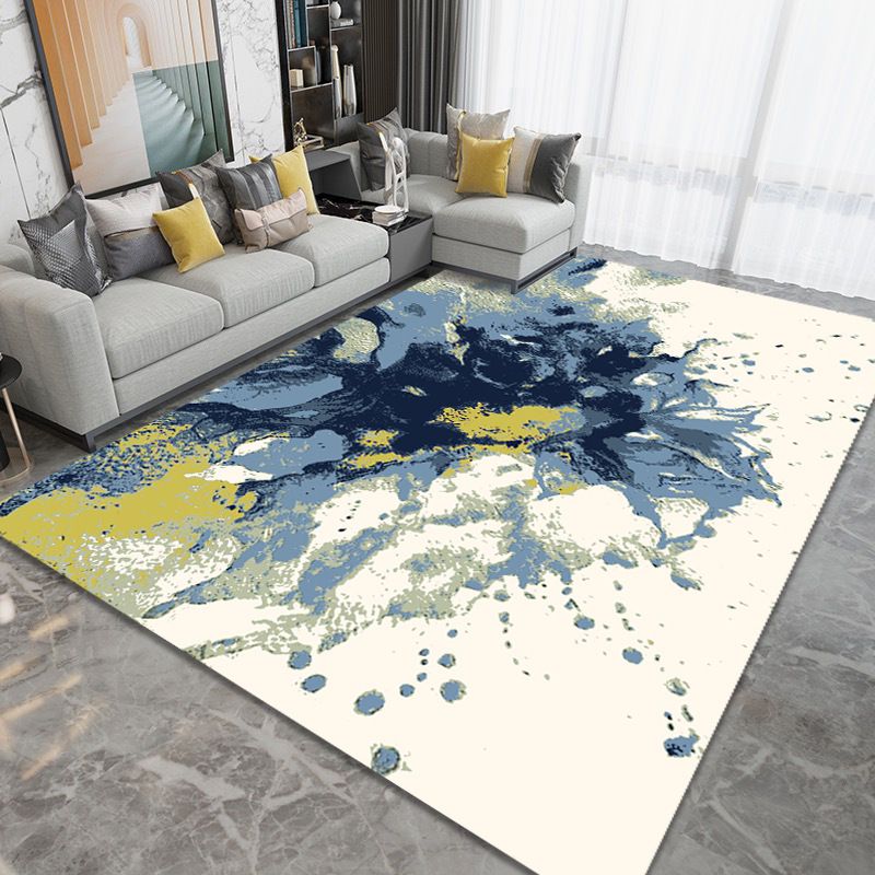 Fancy Carpet Simple Abstract Print Area Rug Polyester Stain Resistant Rug for Home Decor