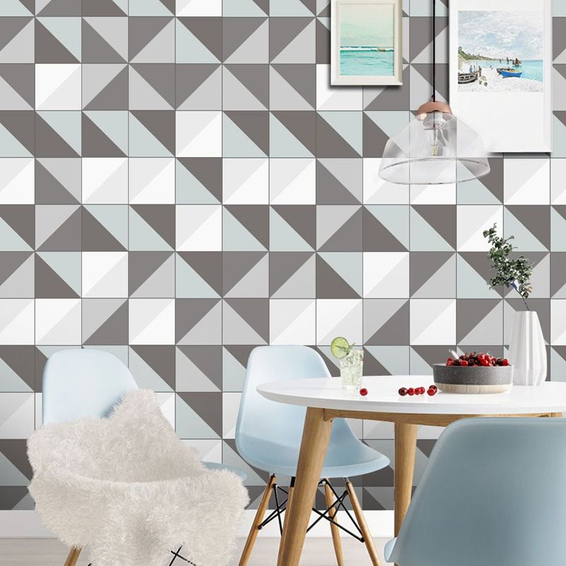 Contemporary Geometric Wallpaper Panels Grey Pick Up Sticks Wall Decor for Dorm Room