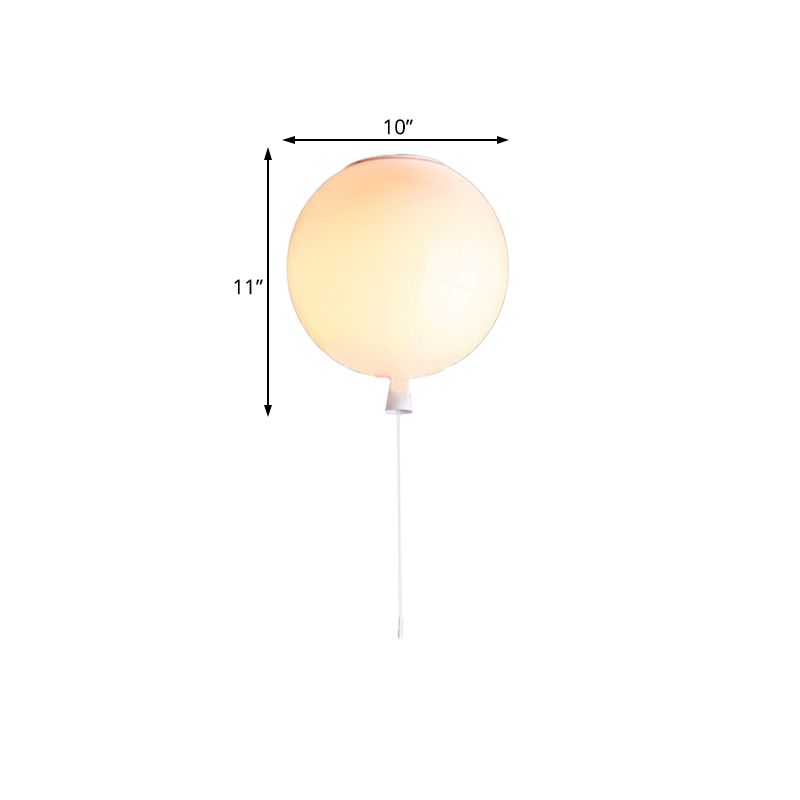 Ballon Shade Pendelleuchte Modernist Style Kunststoff 8"/10" Breite 1 Licht Wohnzimmer Deckenleuchte in Weiß