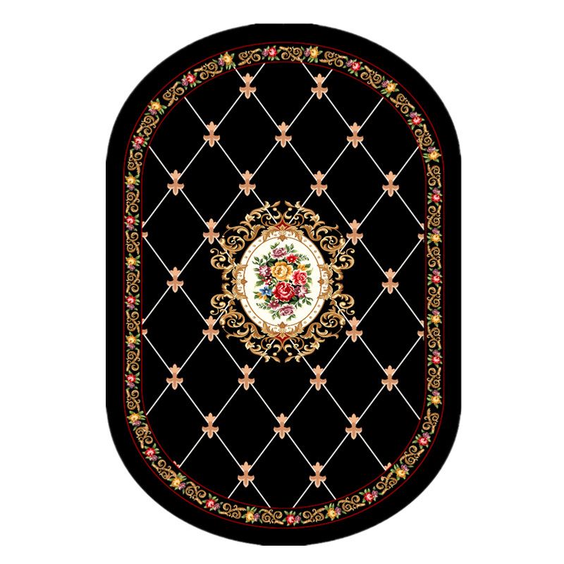 Green Bohemian Rug Blending Graphic Rug Non-Slip Backing Rug for Living Room