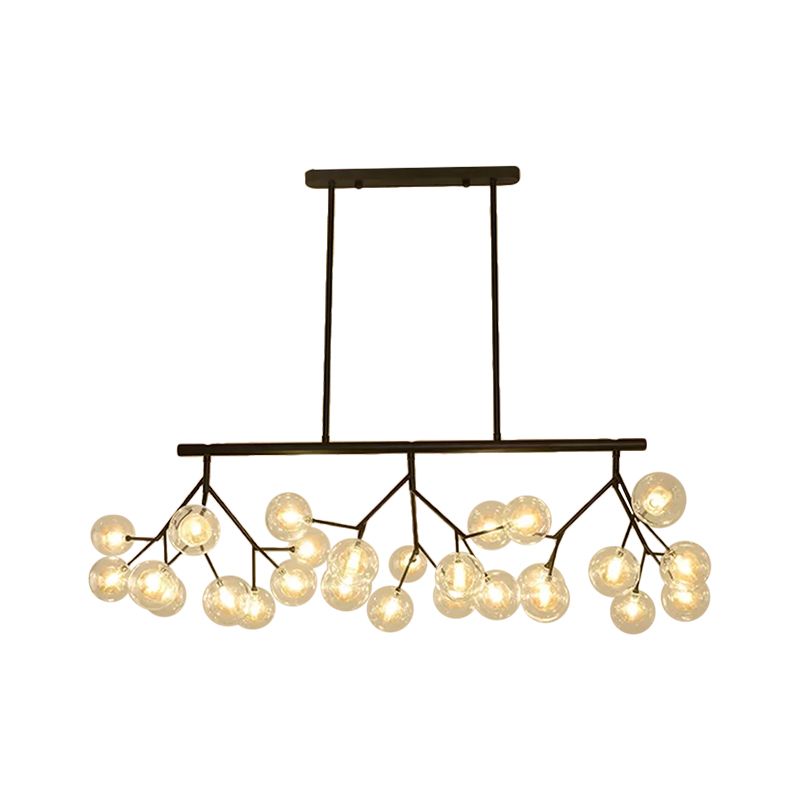 27 Bubbles Island Lighting Contemporary Metal Hanging Chandelier in Black Finish
