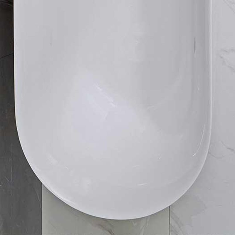 Modern Ellipse Acrylic Bathtub Freestanding Soaking Bathtub with Overflow Hole