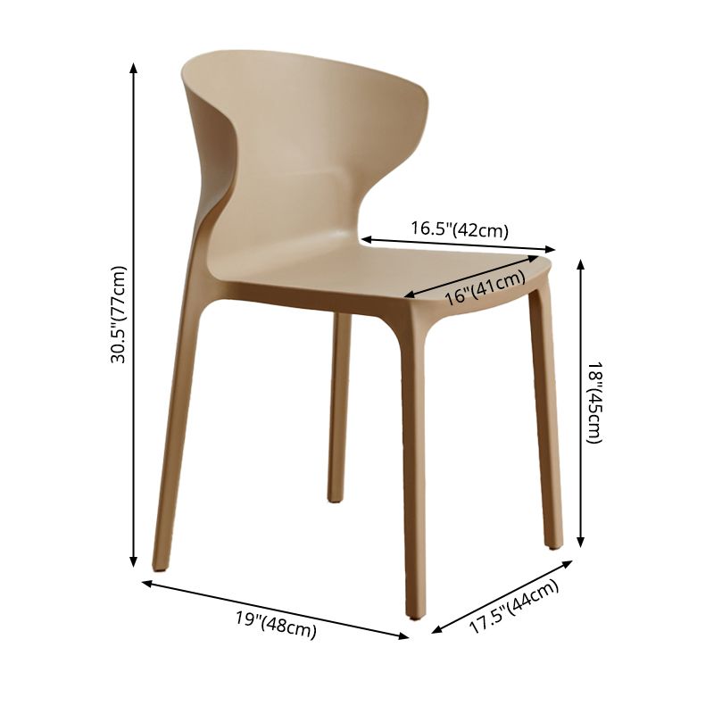 Contemporary Indoor-Outdoor Plastic Dining Chair Stacking Dining Chair