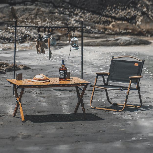 Modern Foldable Camping Table Set 1/3 Pieces Metal Dining Table Set for Outside