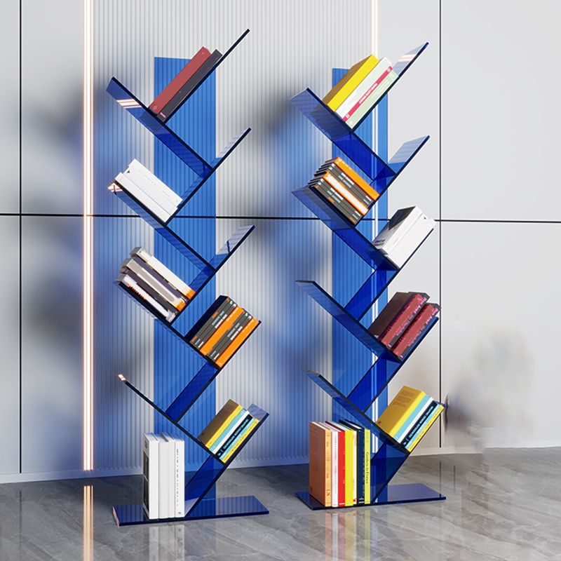 Contemporary Style Open Back Bookshelf Standard Acrylic Bookcase