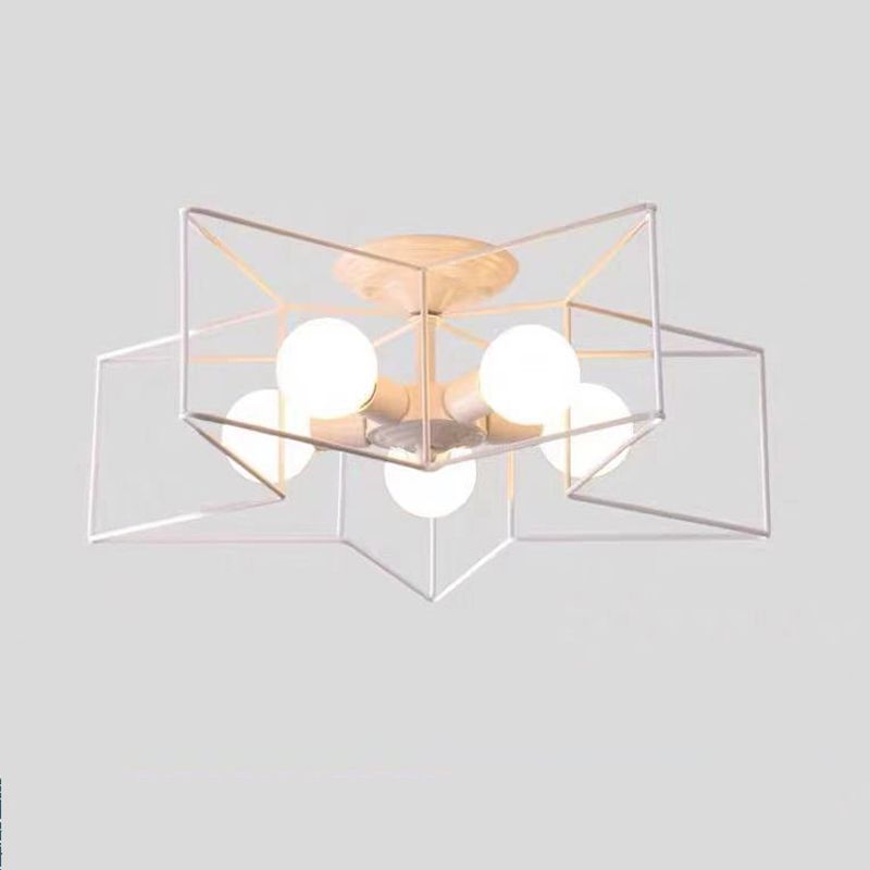 5-Lights Star Shape Flush Mount Ceiling Fixture Modern Flush Ceiling Lights