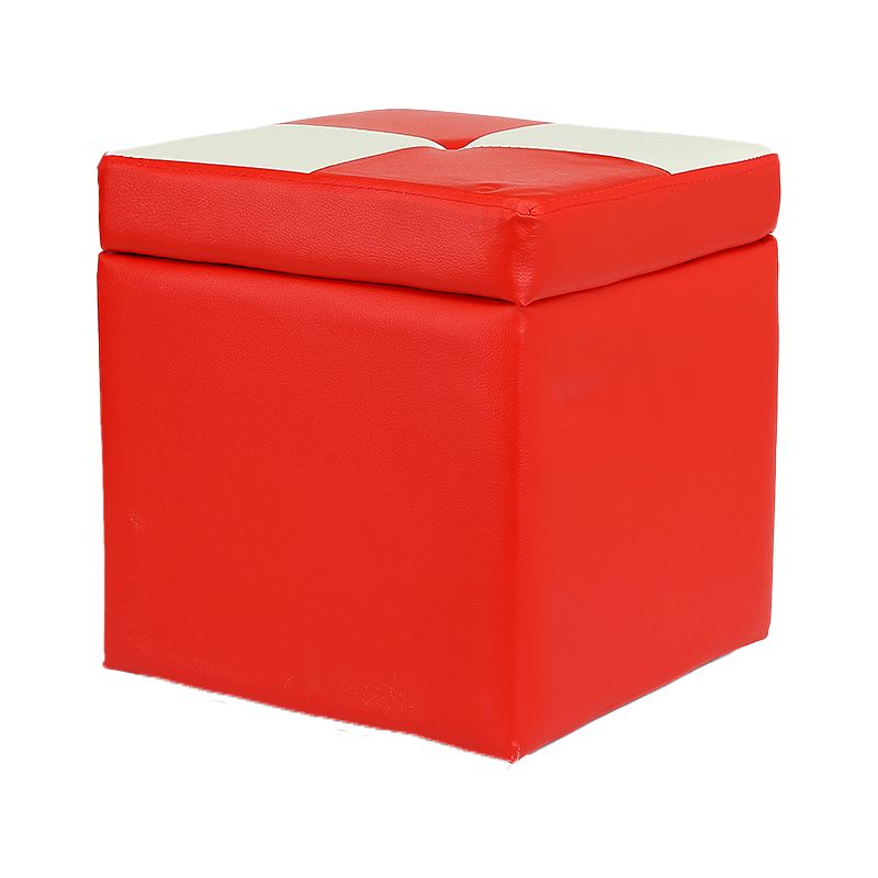 Modern Color Block Square Cube Water Resistant Storage Ottoman