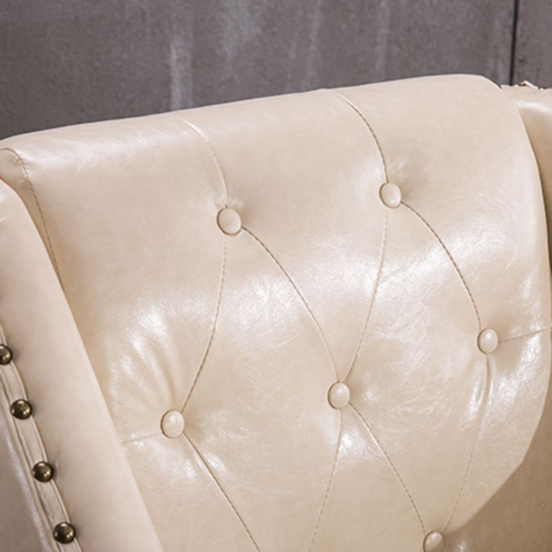 Arm Chair 27.55" L x 27.55" W x 33.46" H Sloped Arms Accent Armchair with Nailhead Trim