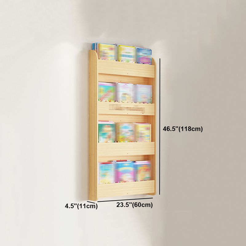 Modern Style Wooden Bookshelf Wall Mounted Shelf Bookcase for Study Room