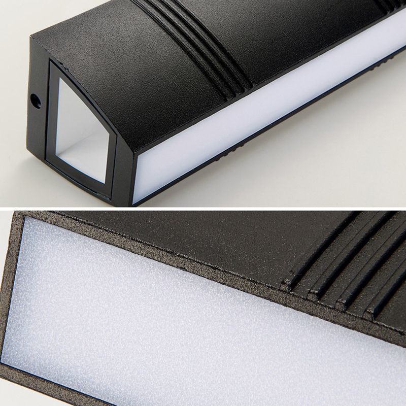 Single Contemporary Black Wall Mounted Sconce Rectangle LED Wall Light