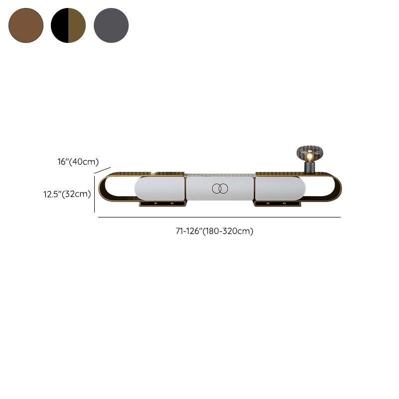 Glam TV Console Open Storage Stone Media Console with Drawer for Home