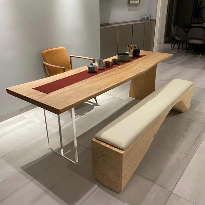 Mesa de comedor informal rectángulo Mesa de madera de madera fija de madera sólida de pino