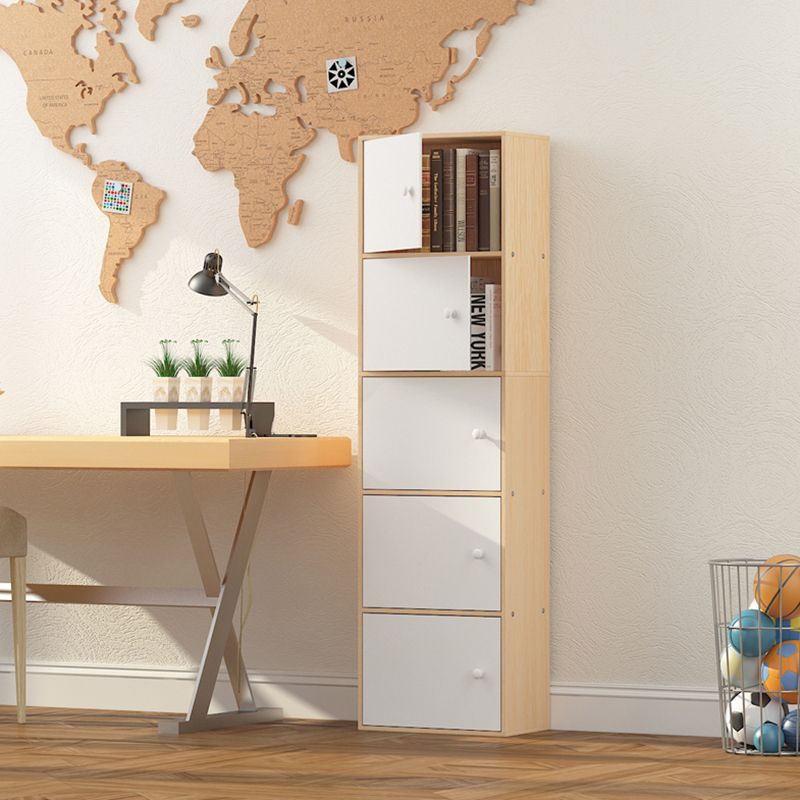 Modem Bookcase Engineered Wood Standard Bookshelf with Doors