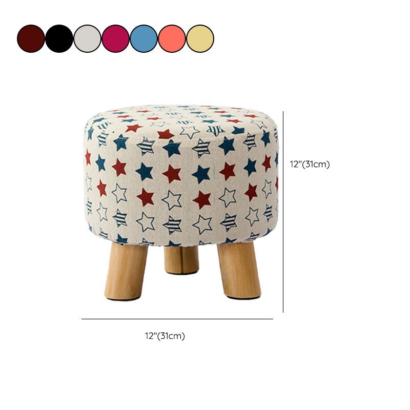 Fabric Standard Stool Contemporary Simple Round Upholstered Ottoman