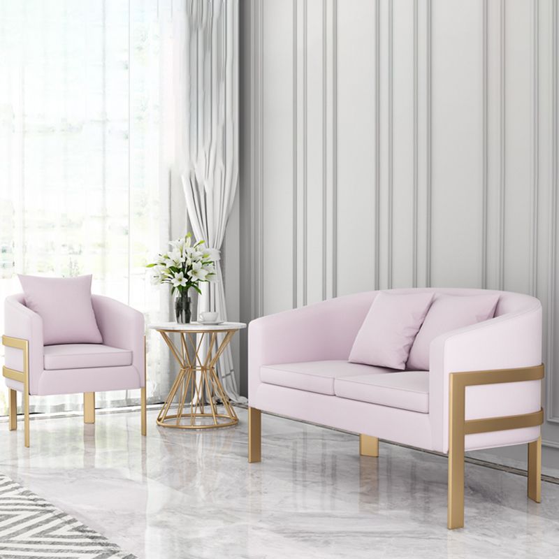 Velvet Sloped Arms Sofa with Tight Back for Living Room 28.35" High