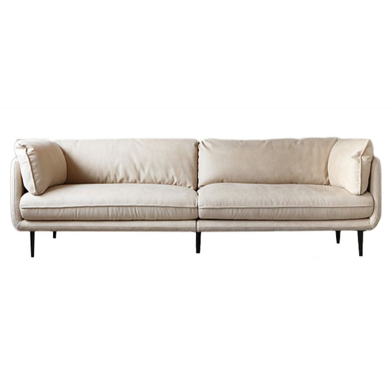 Modern Style Cloth Art & Rectangle Sofa of Coriaceous Rice White