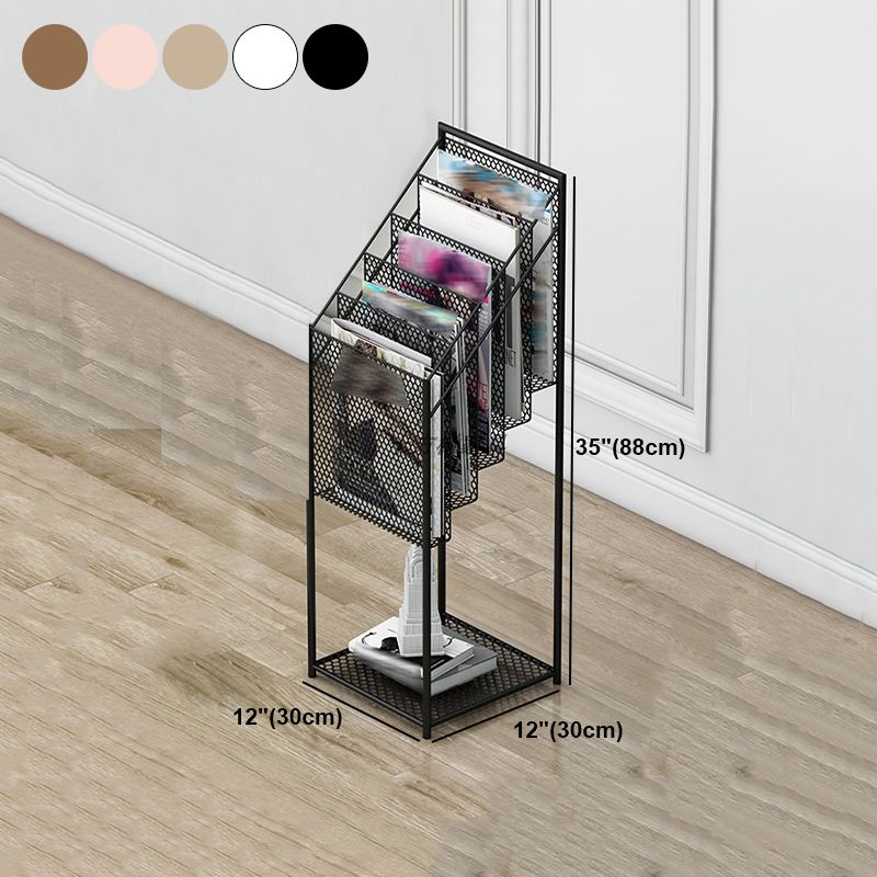 Contemporary Metal Ladder Bookshelf Closed Back Vertical Bookcase for Office