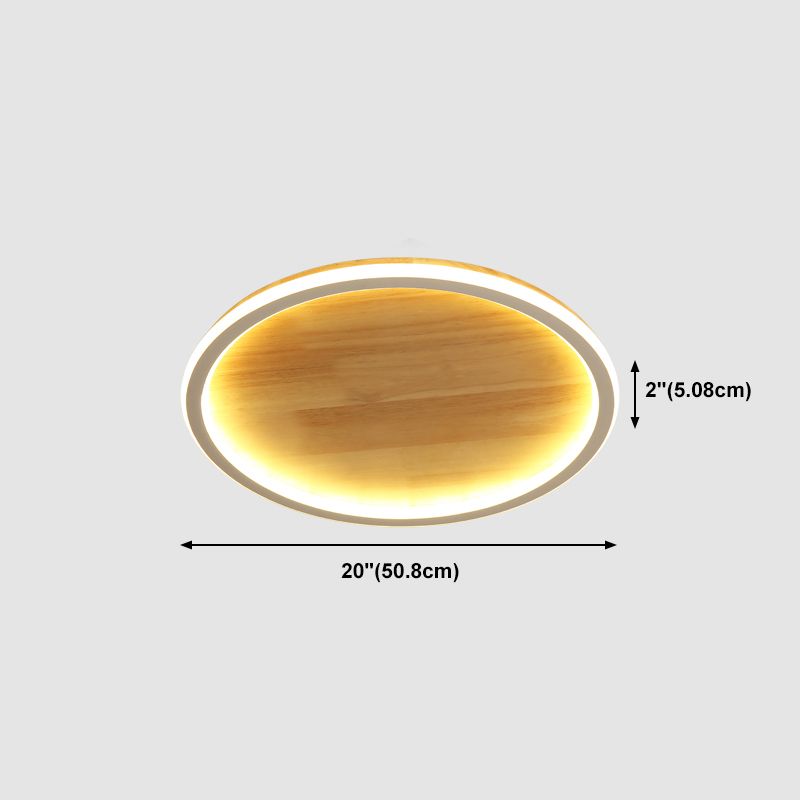 Lámparas de techo empotradas modernas de anillo, luz montada en el techo de madera para dormitorio